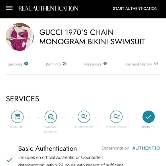 Vintage Gucci 1970’s Monogram Chain Two Piece Bikini Set Size M - Picture 7 of 9